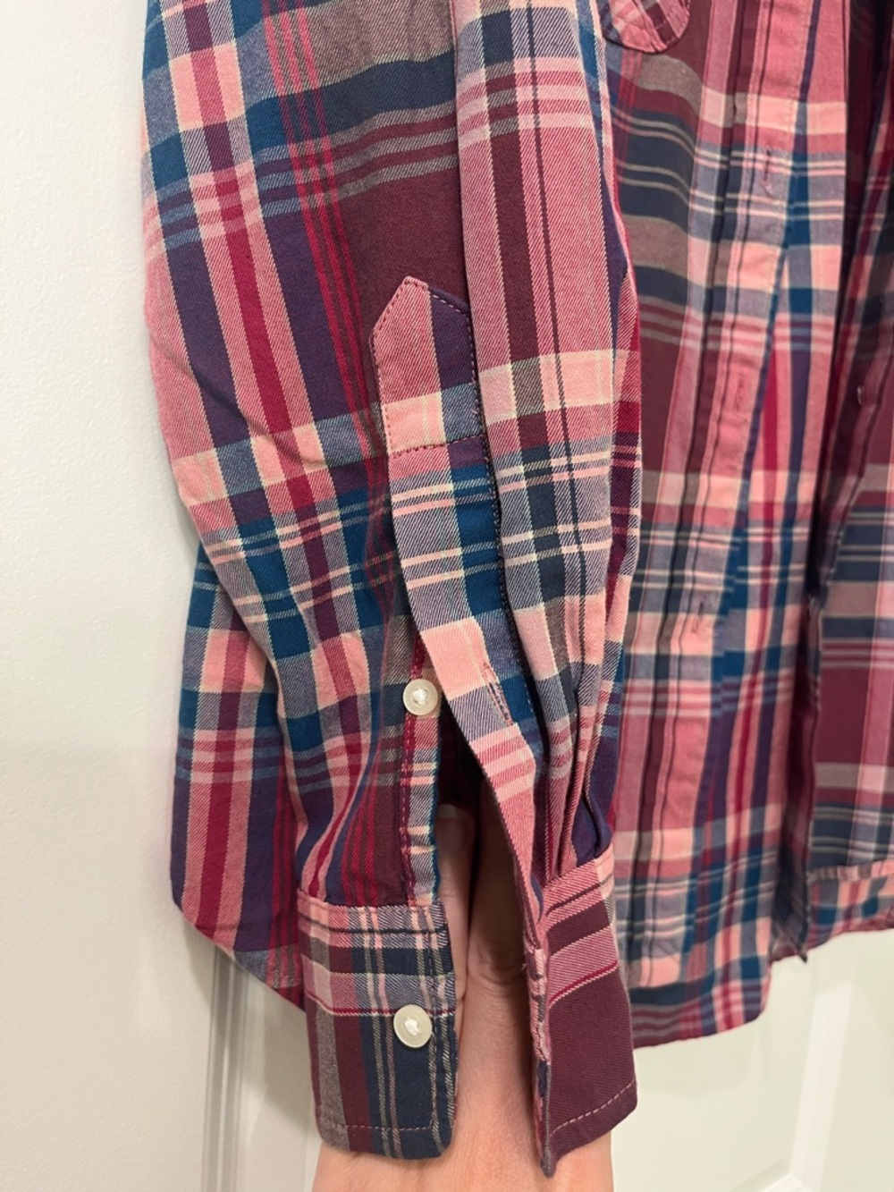 Lauren Ralph Lauren Pink Plaid Button-Down Shirt Long Sleeves Womens Large - Picture 5 of 11
